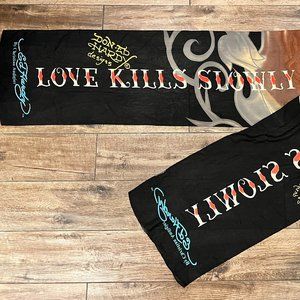ED HARDY LOVE KILLS SLOWLY VINTAGE WIDE LIGHTWEIGHT SCARF
